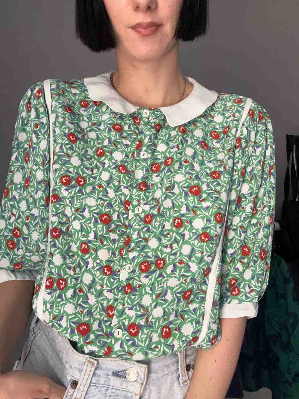 Camicia di seta a fiori