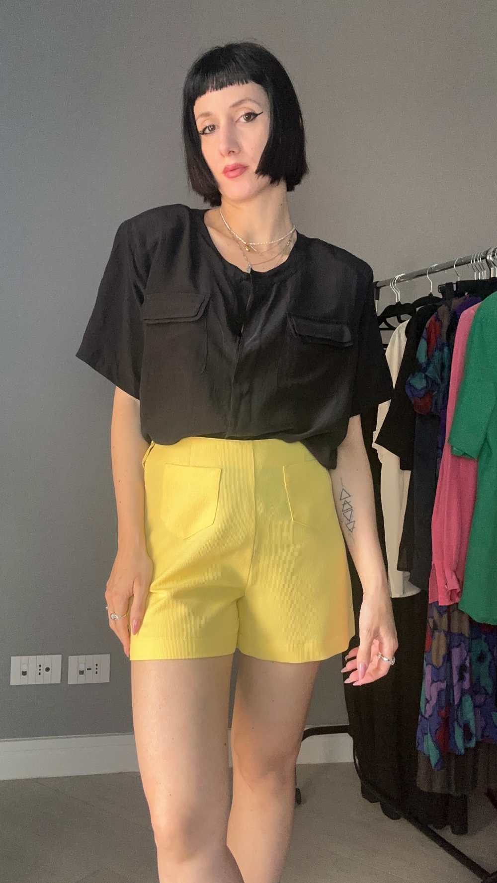 Camicetta black silk