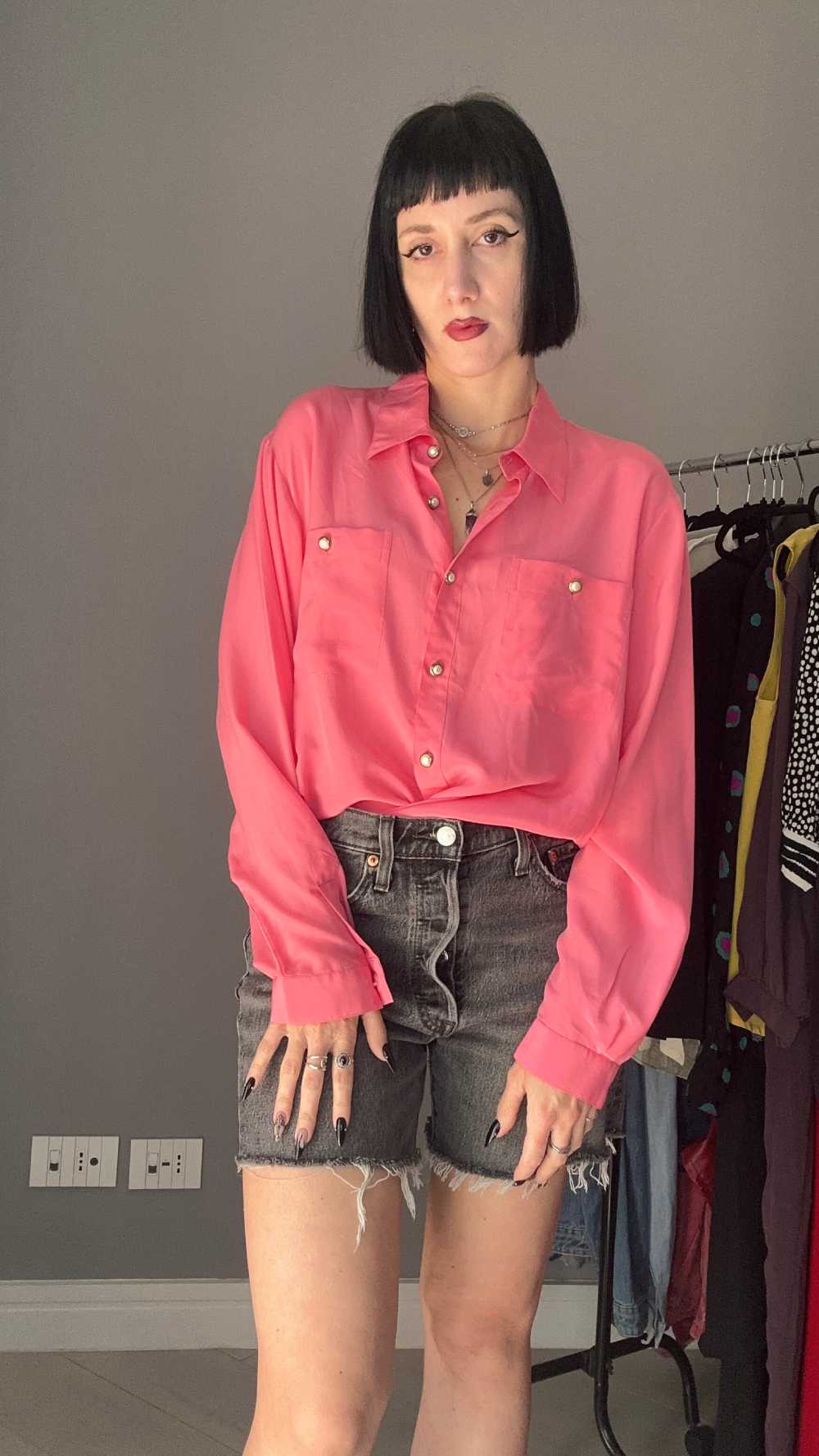 Camicia seta rosa