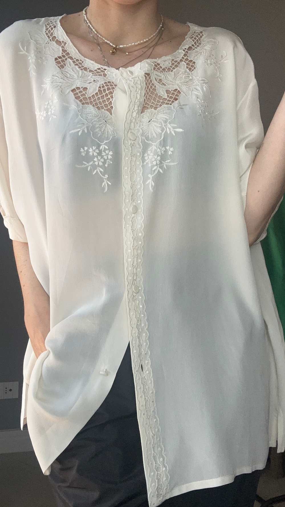 Camicia seta white romance