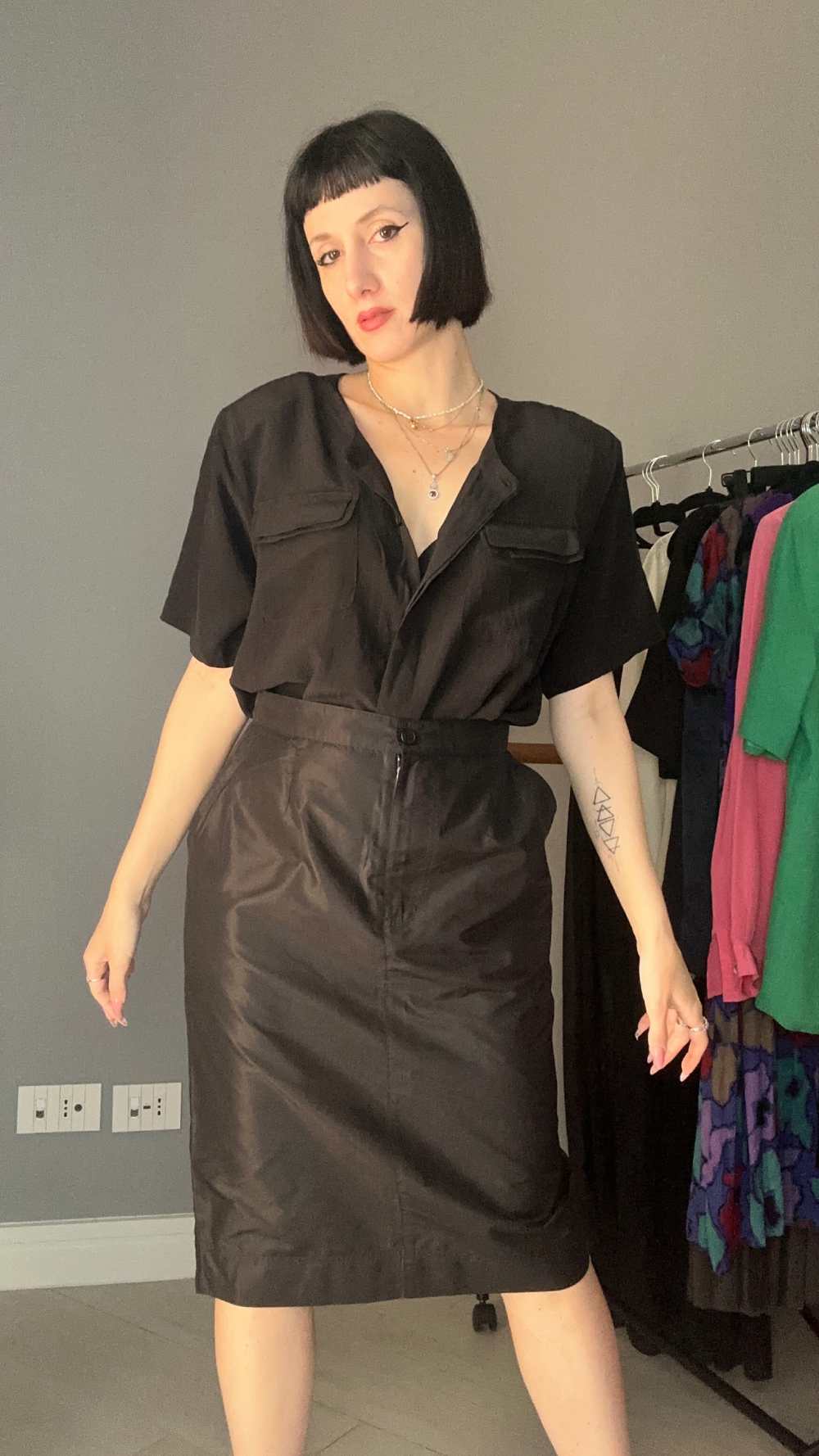 Camicetta black silk