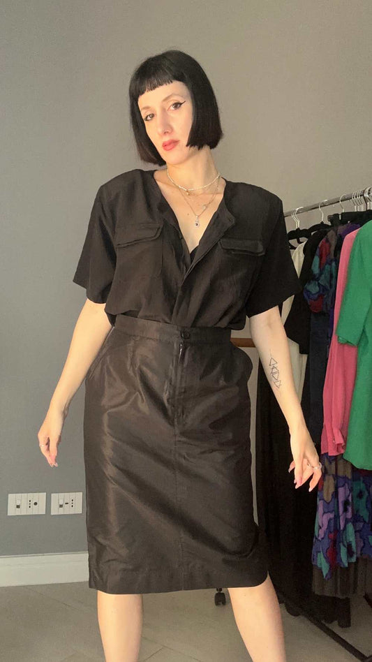 Camicetta black silk