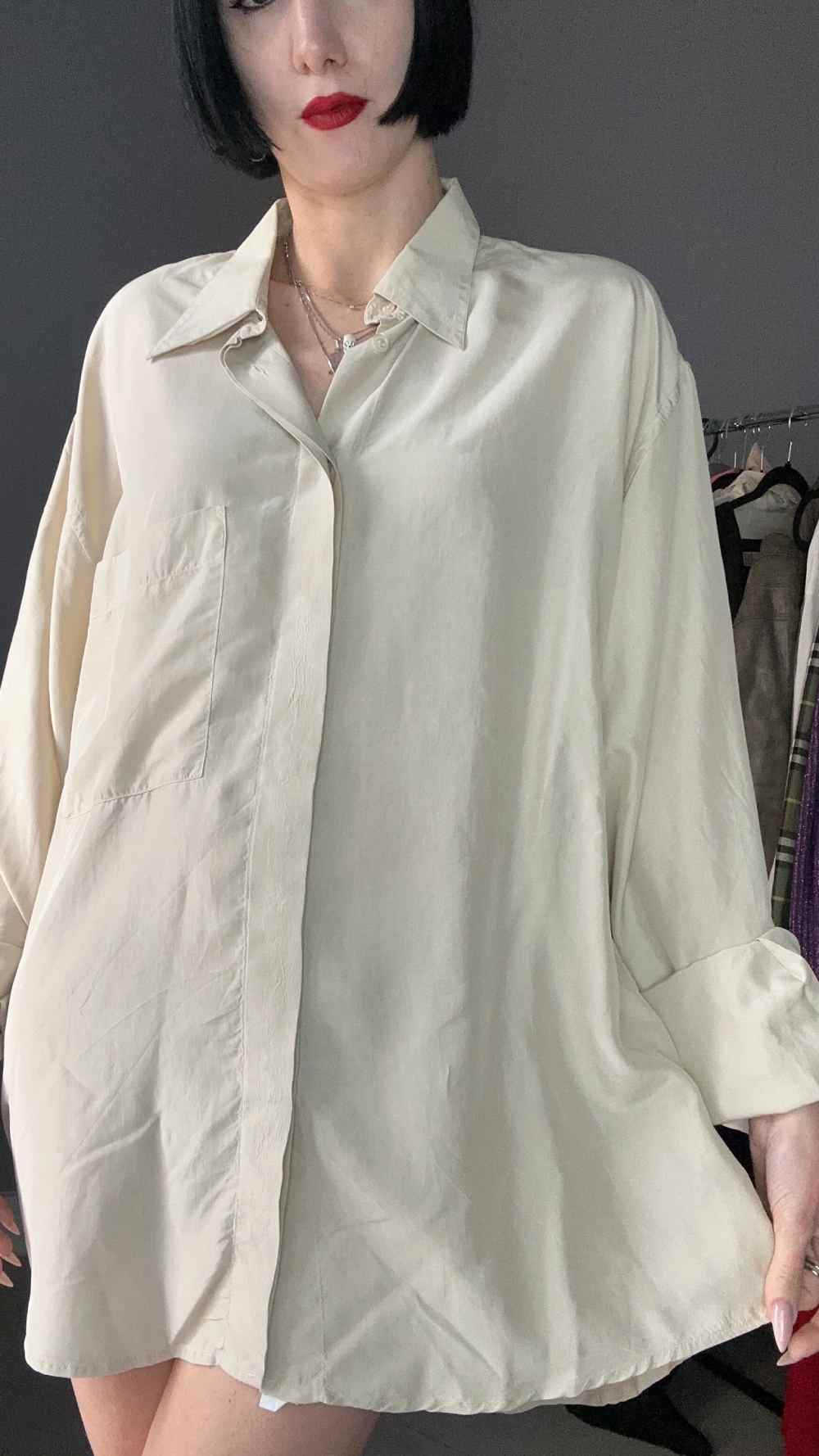 Camicia seta beige