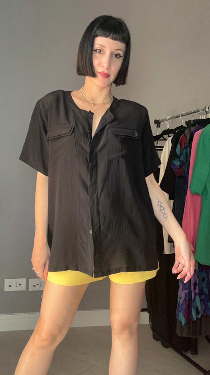 Camicetta black silk