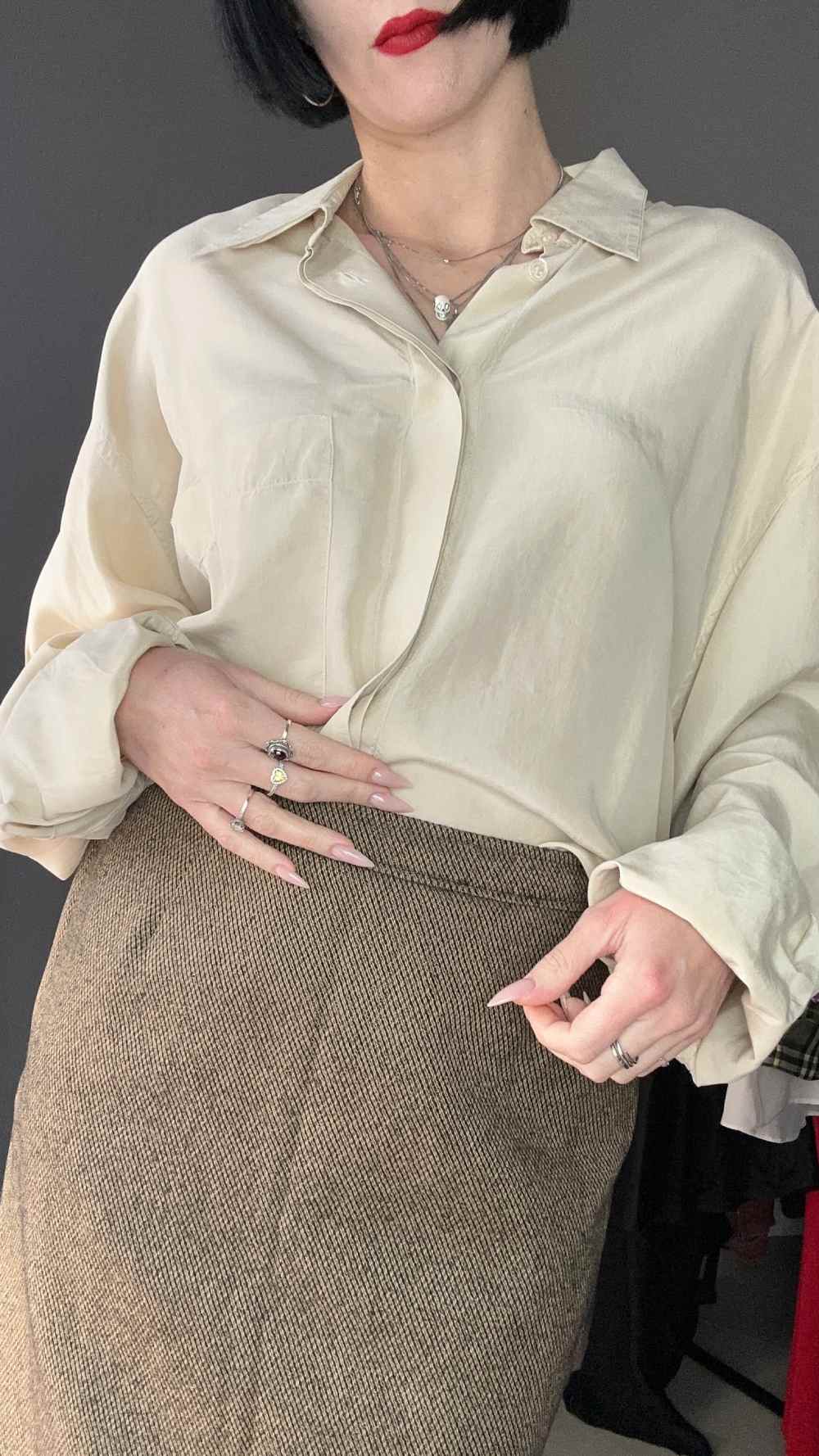 Camicia seta beige