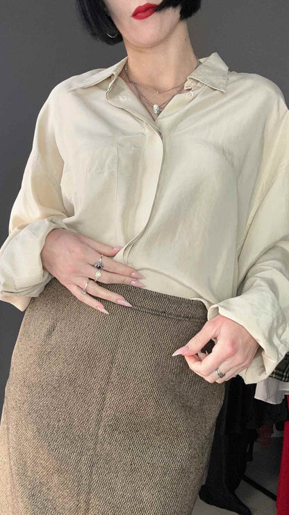 Camicia seta beige