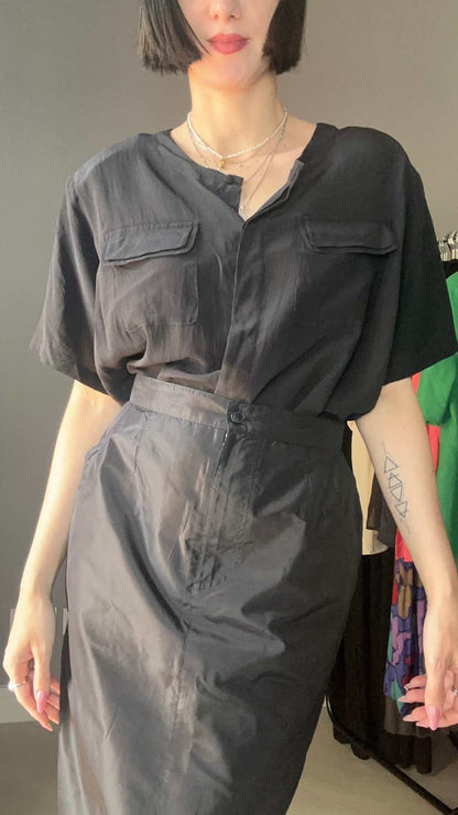 Camicetta black silk