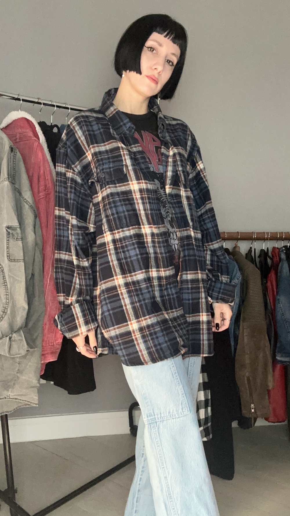 Camicia tartan blu