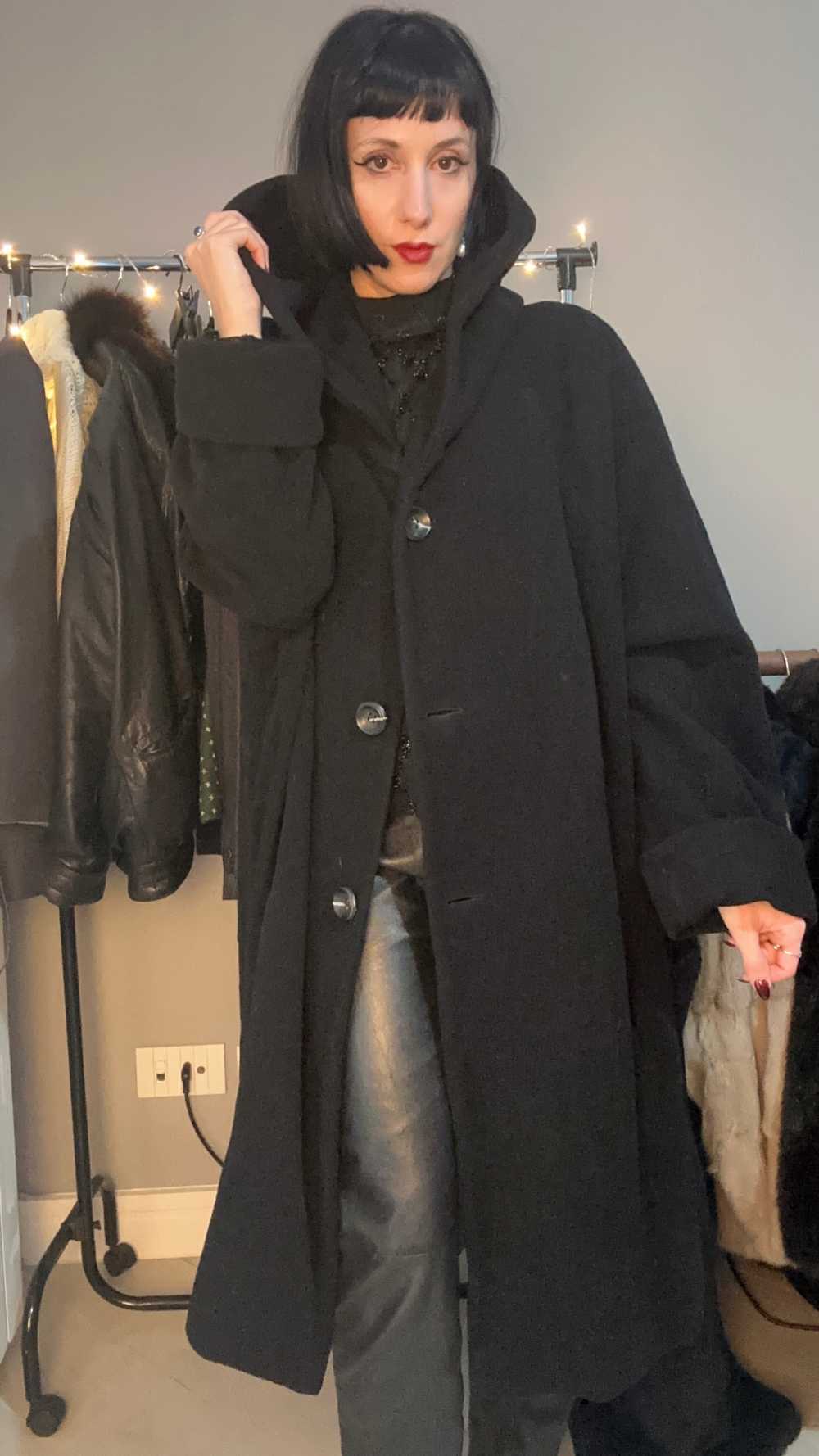 Cappotto cashmere con cappuccio