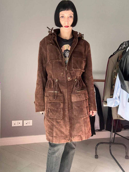 Cappottino pelle scamosciata