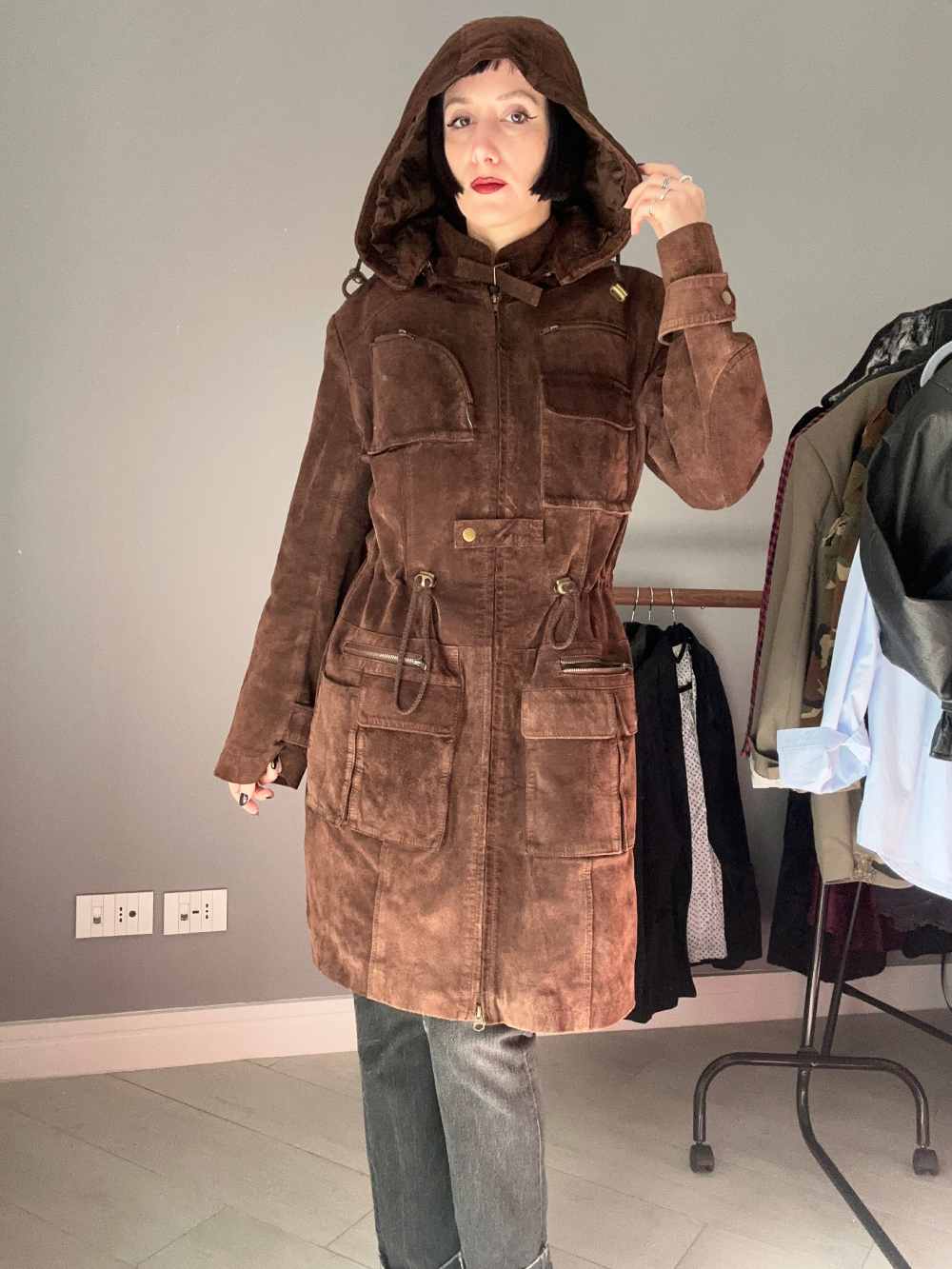 Cappottino pelle scamosciata