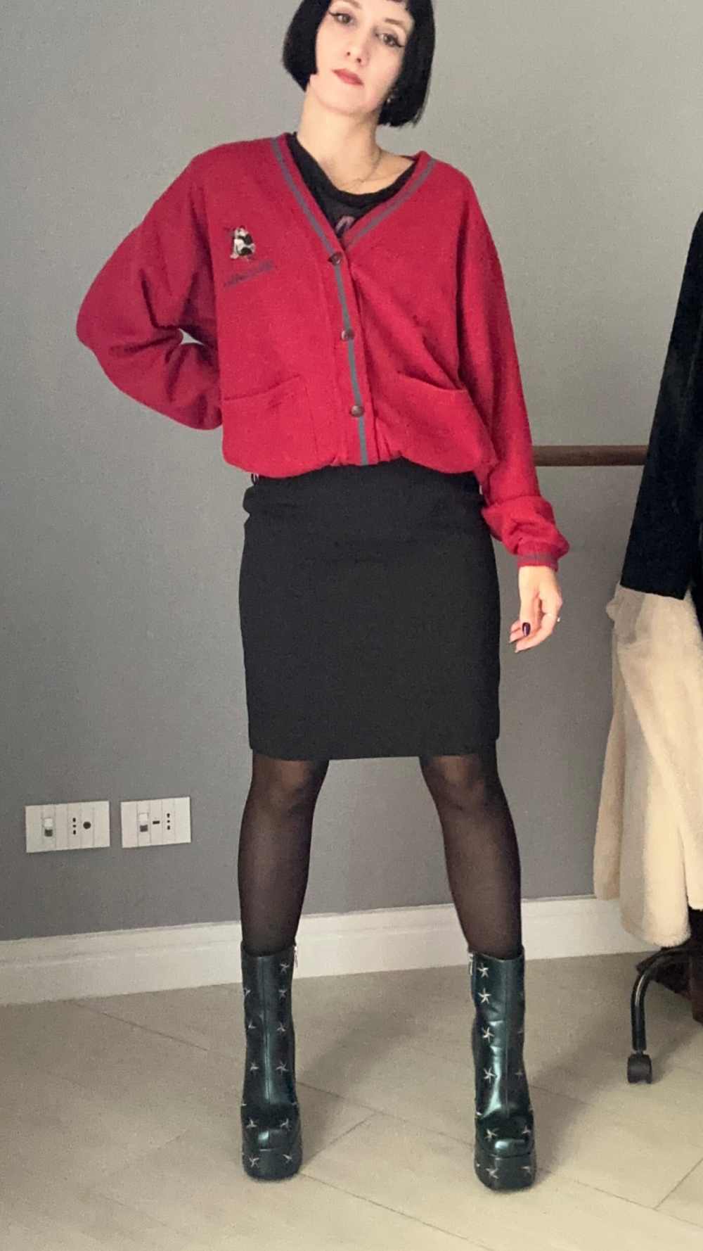 Cardigan felpa rosso