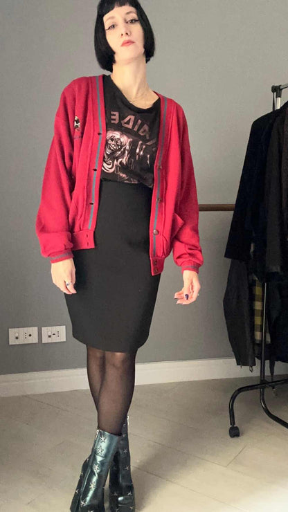 Cardigan felpa rosso