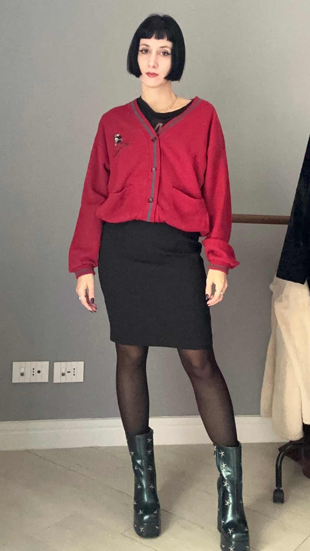 Cardigan felpa rosso