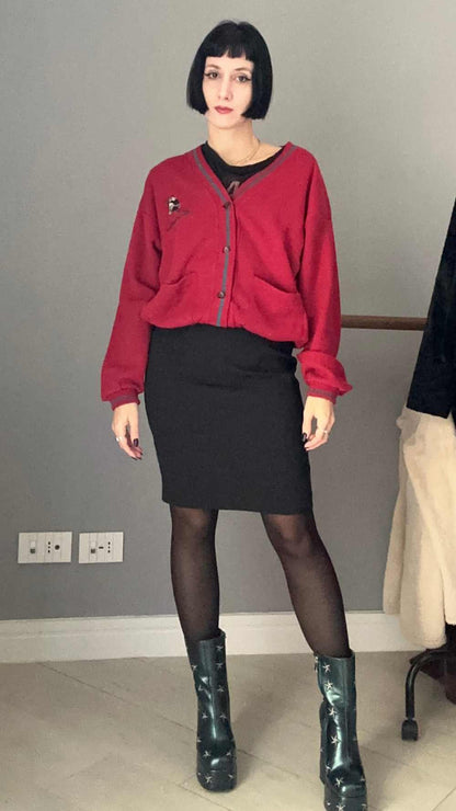 Cardigan felpa rosso