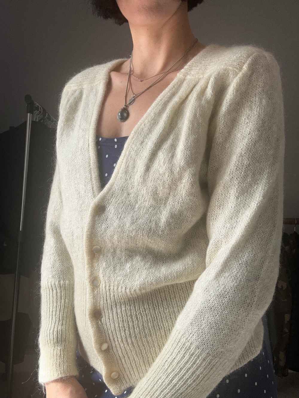 Cardigan bianco in lana