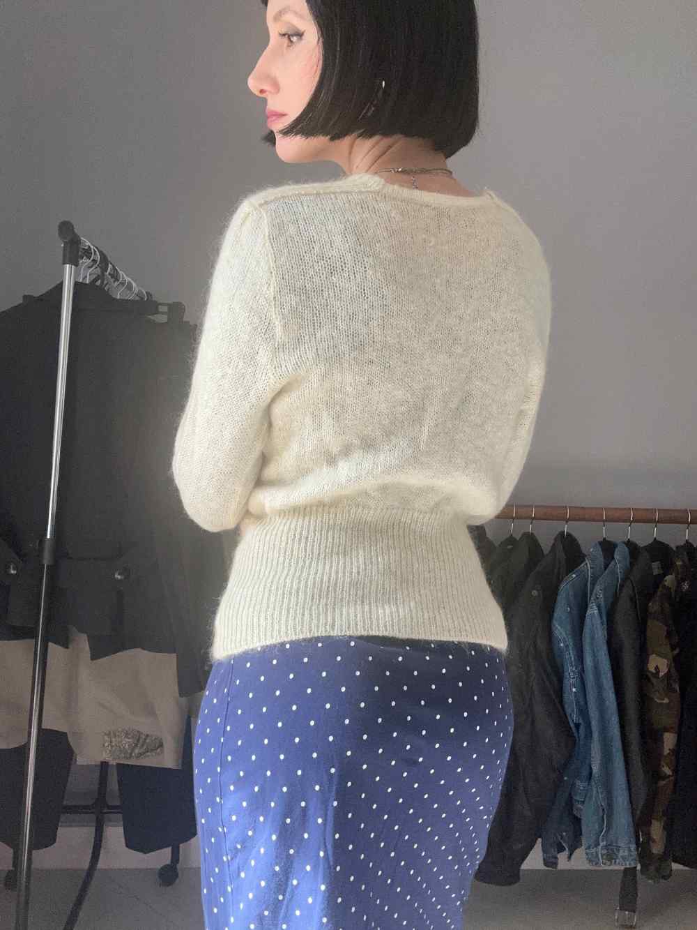 Cardigan bianco in lana