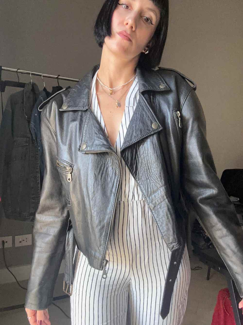 Giubbotto di pelle corto