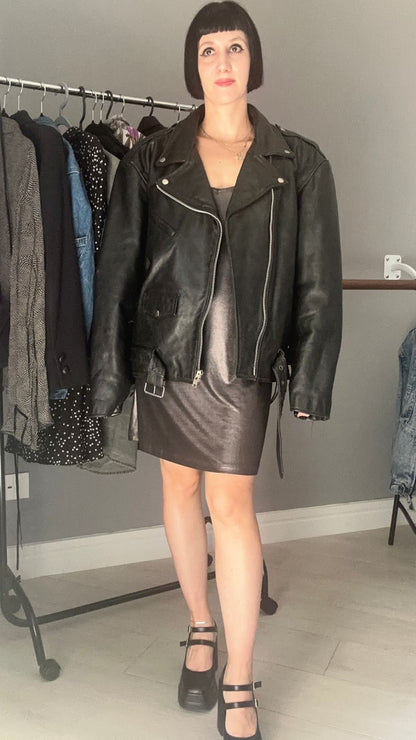 Chiodo vintage vera pelle