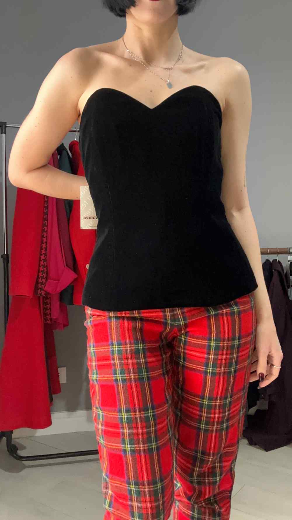 Corpetto nero in velluto