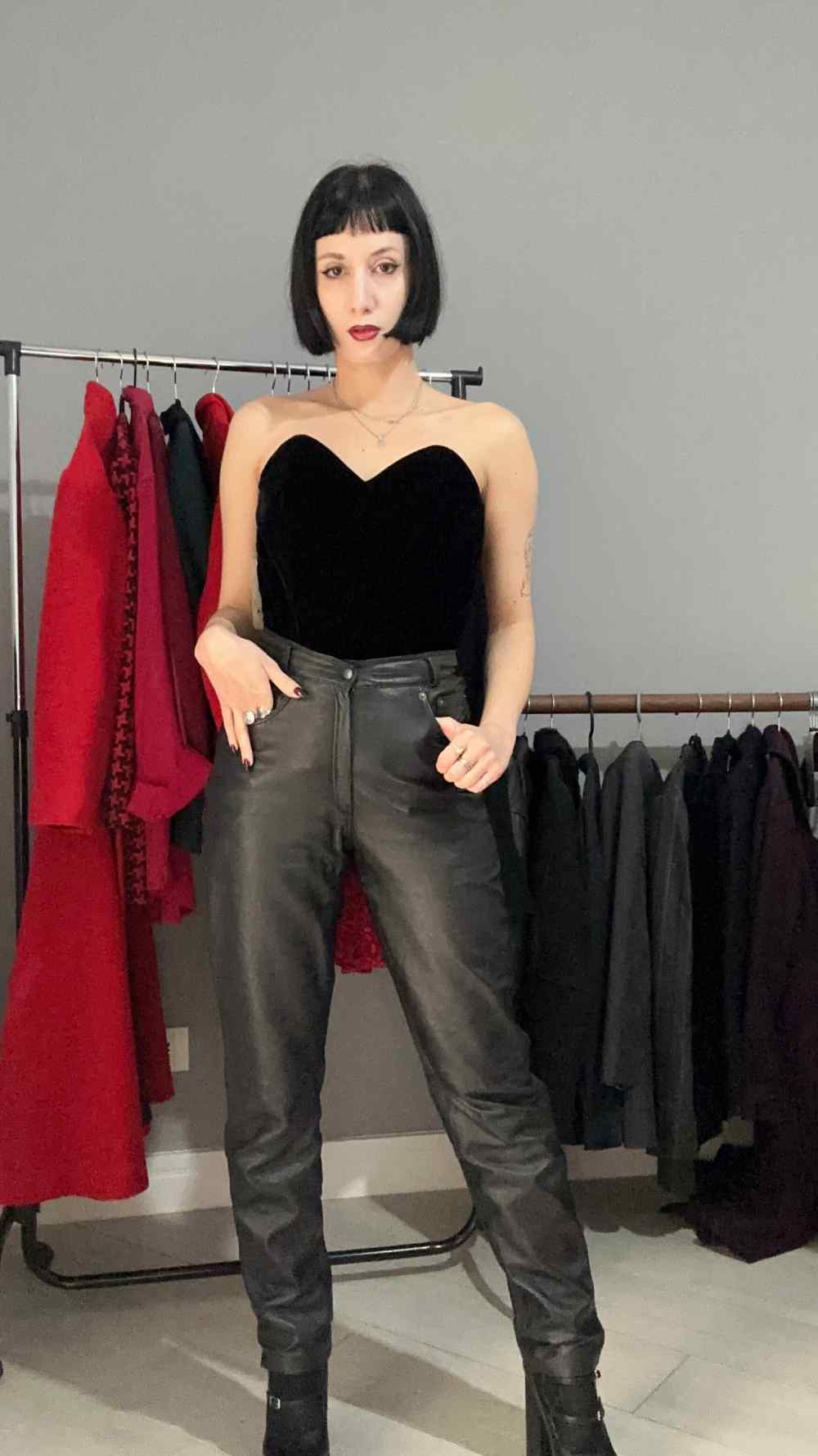 Corpetto nero in velluto