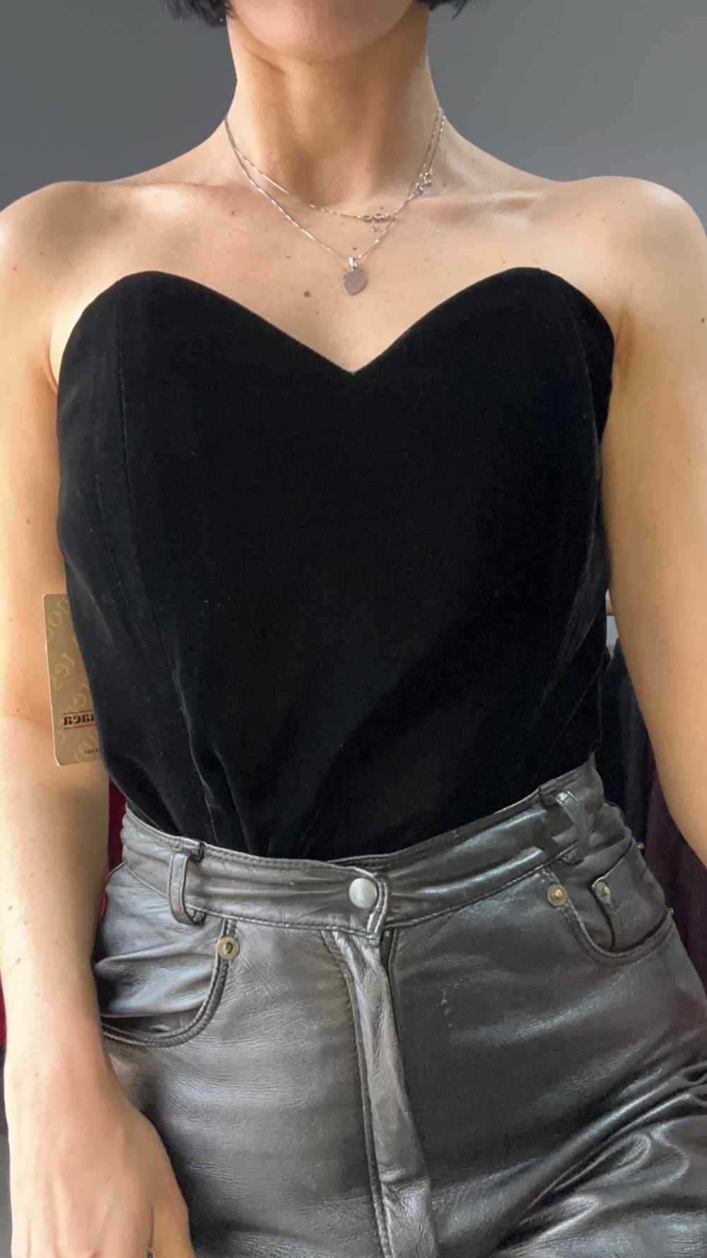 Corpetto nero in velluto