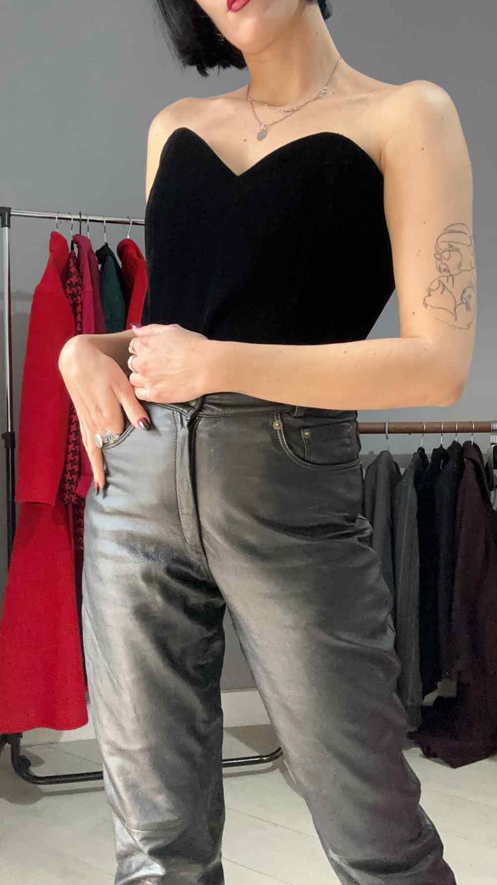 Corpetto nero in velluto