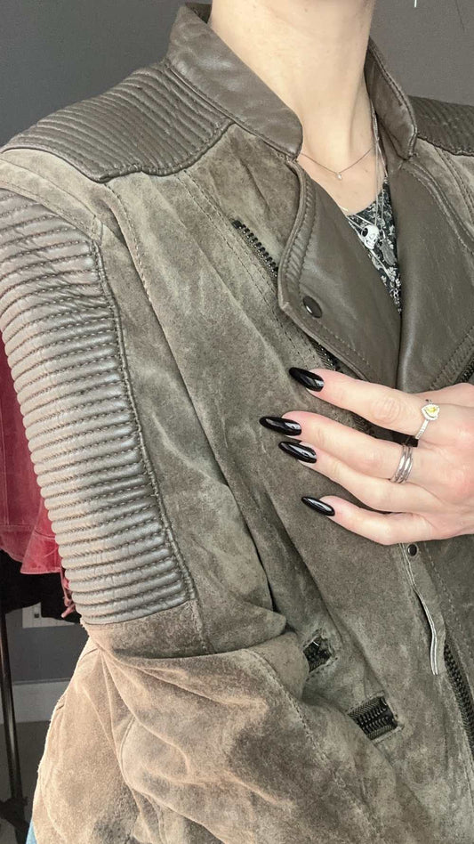 Giubbotto di pelle marrone
