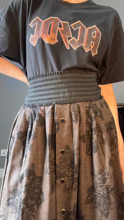 Gonna marrone anni '80