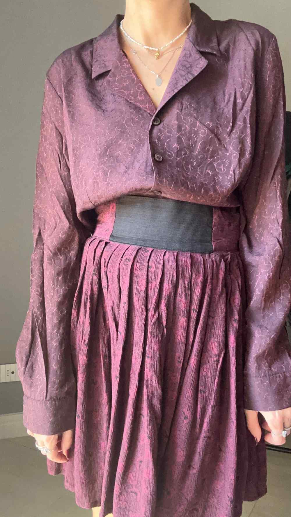 Gonna bordeaux anni 80