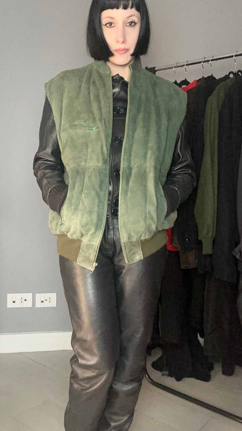 Gilet vera pelle verde
