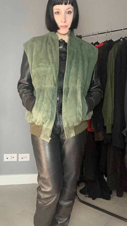Gilet vera pelle verde