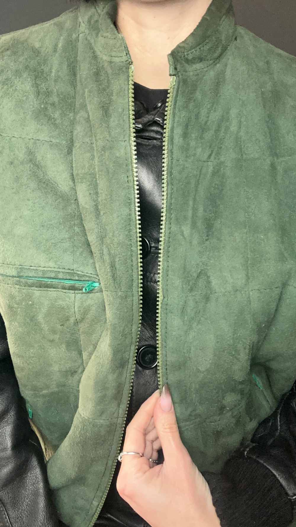 Gilet vera pelle verde