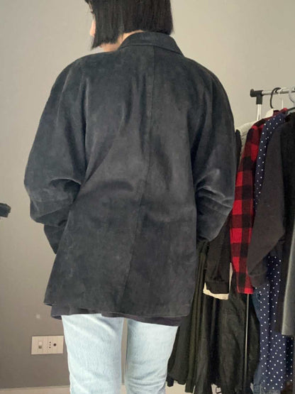 Giacca suede blu