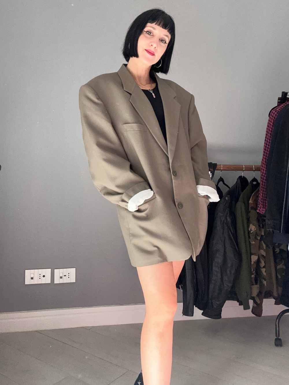 Giacca oversize verde