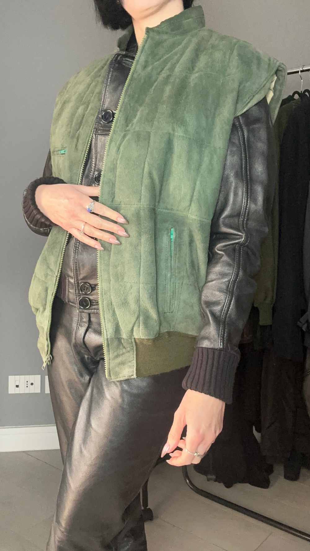 Gilet vera pelle verde