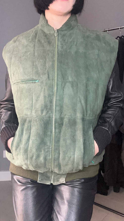 Gilet vera pelle verde