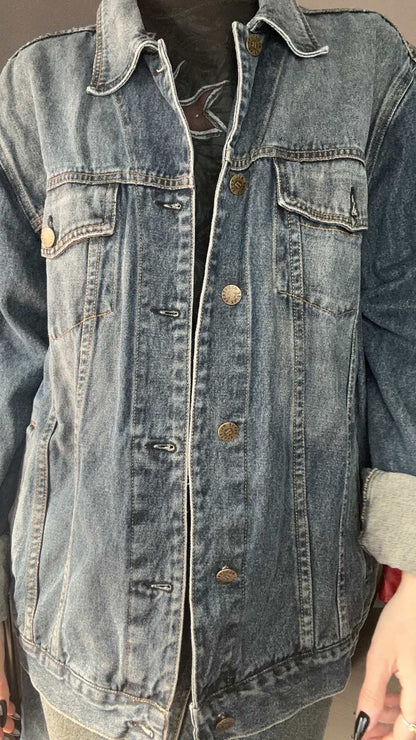 Giubbotto jeans lavaggio verde