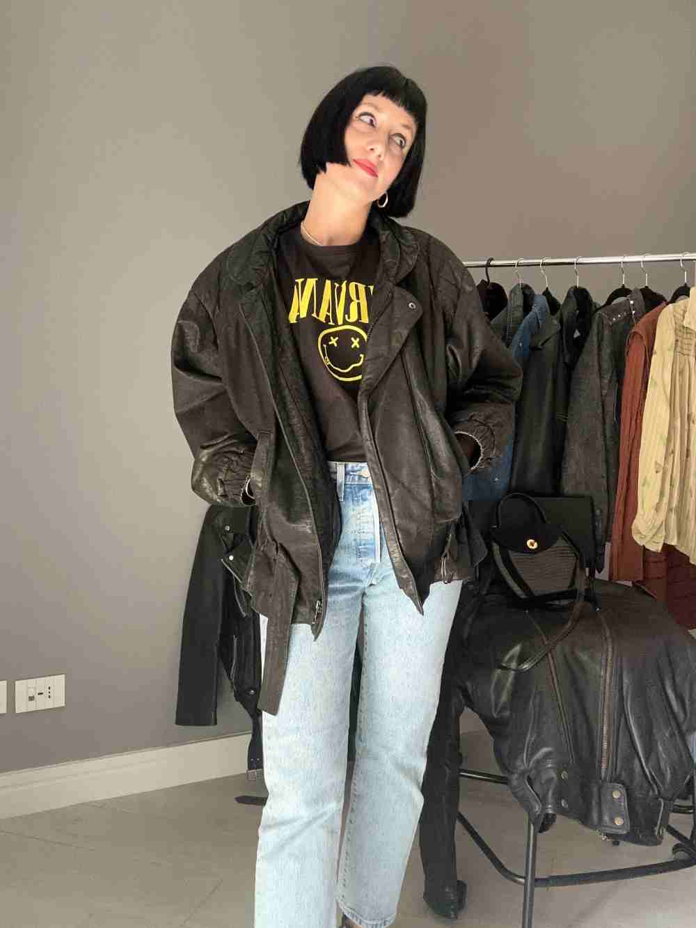 Giubbotto di pelle anni 80