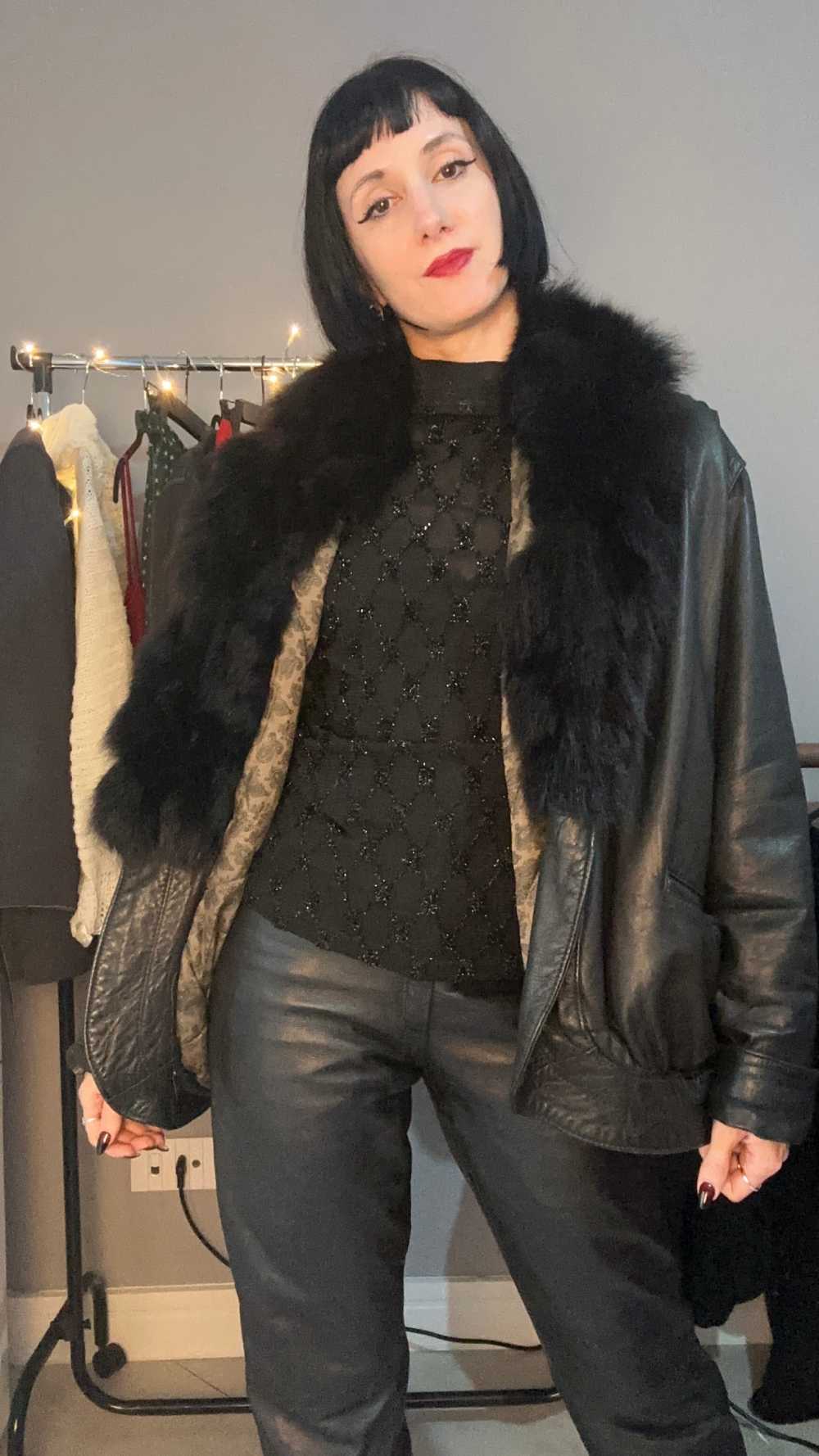 Giubbotto pelle con pelliccia