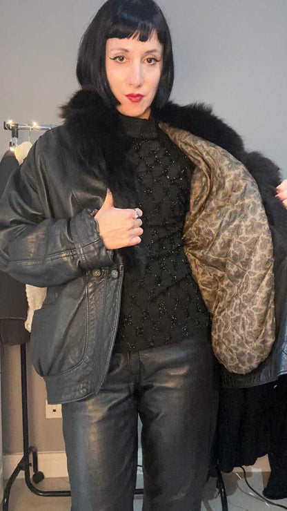 Giubbotto pelle con pelliccia