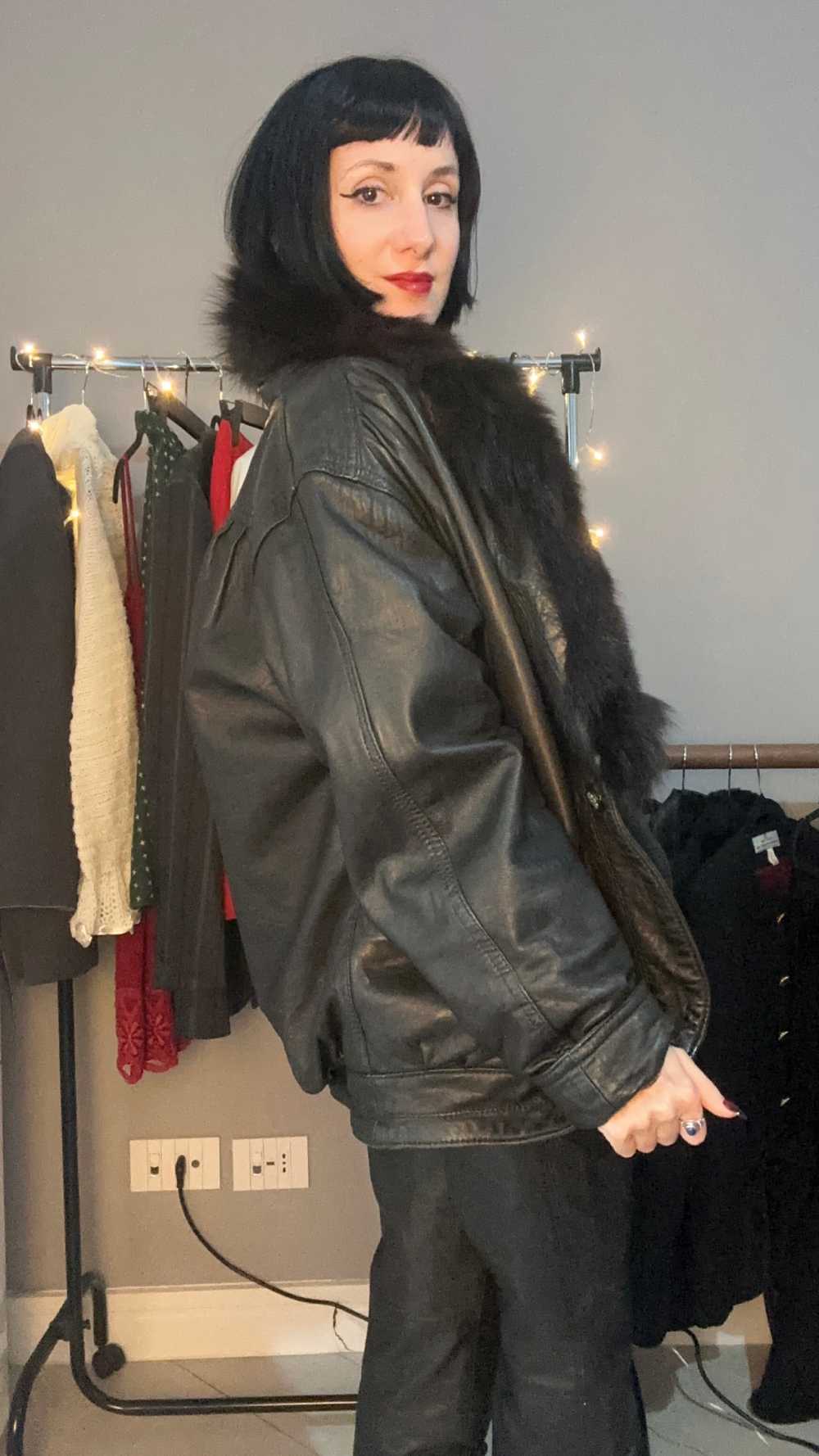 Giubbotto pelle con pelliccia