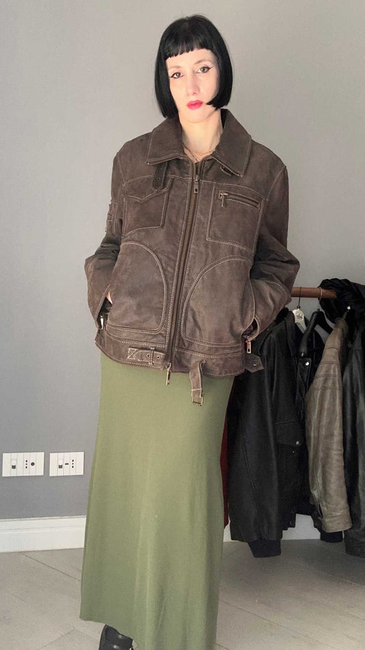 Giubbotto pelle marrone