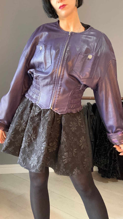 Giacca di pelle viola