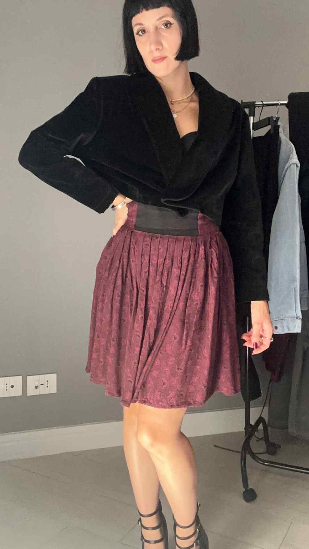 Giacca nera in velluto cop