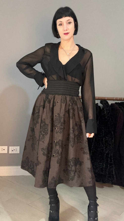 Gonna marrone anni '80