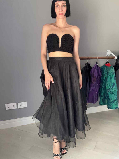 Gonna nera in organza