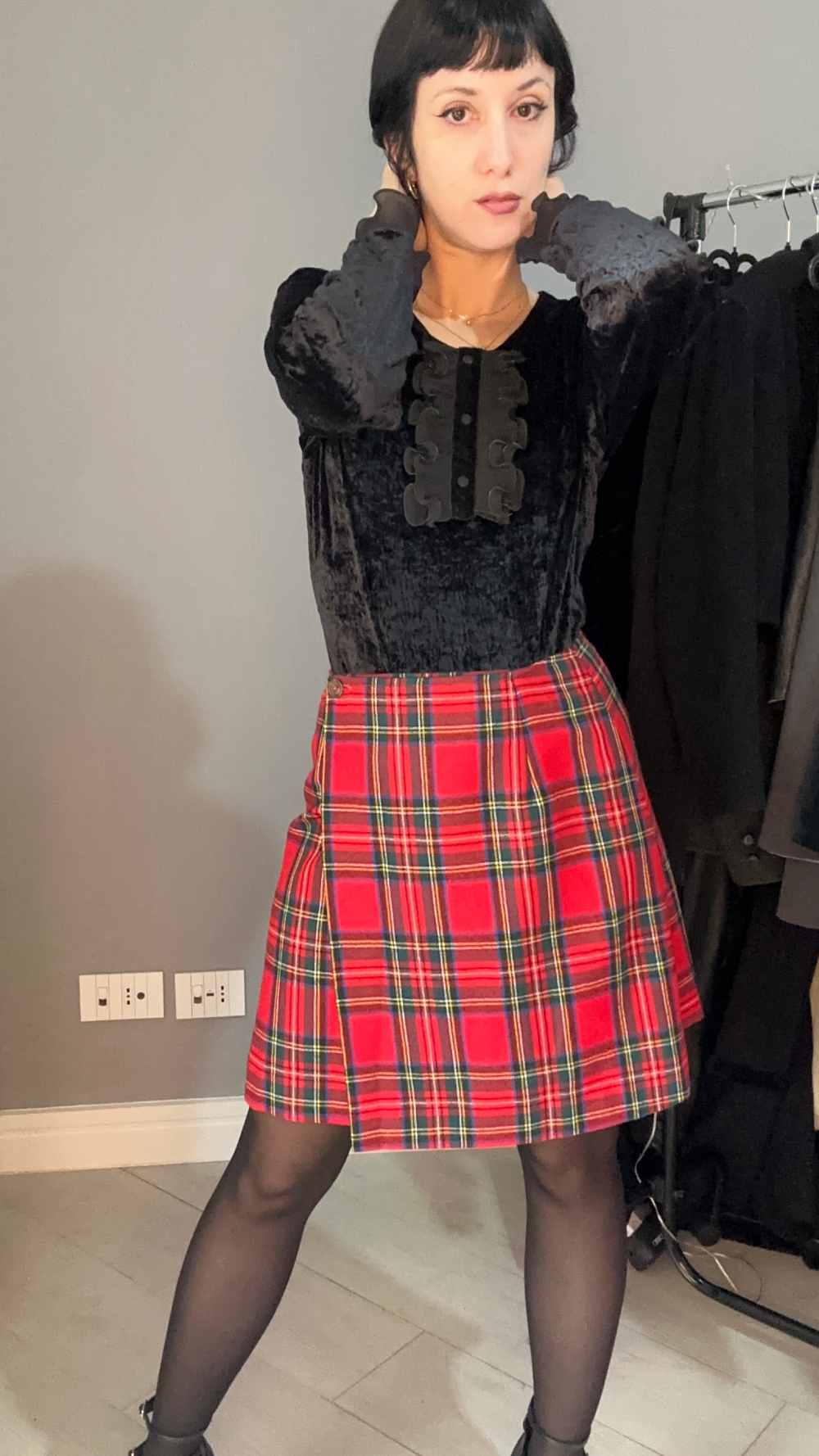 Mini gonna rossa tartan