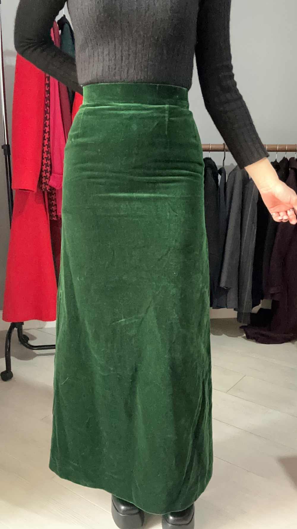 Gonna lunga sartoriale in velluto