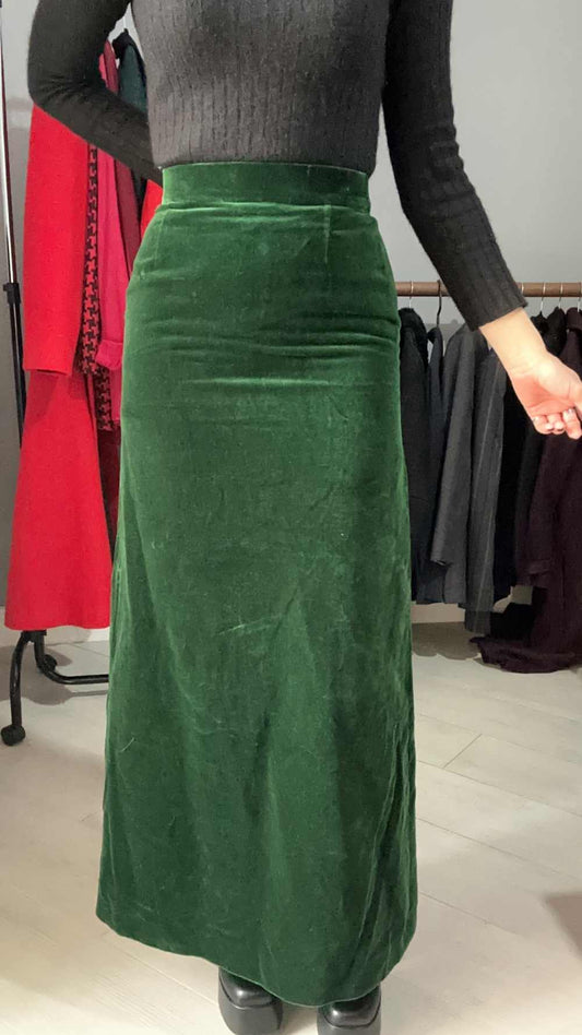 Gonna lunga sartoriale in velluto